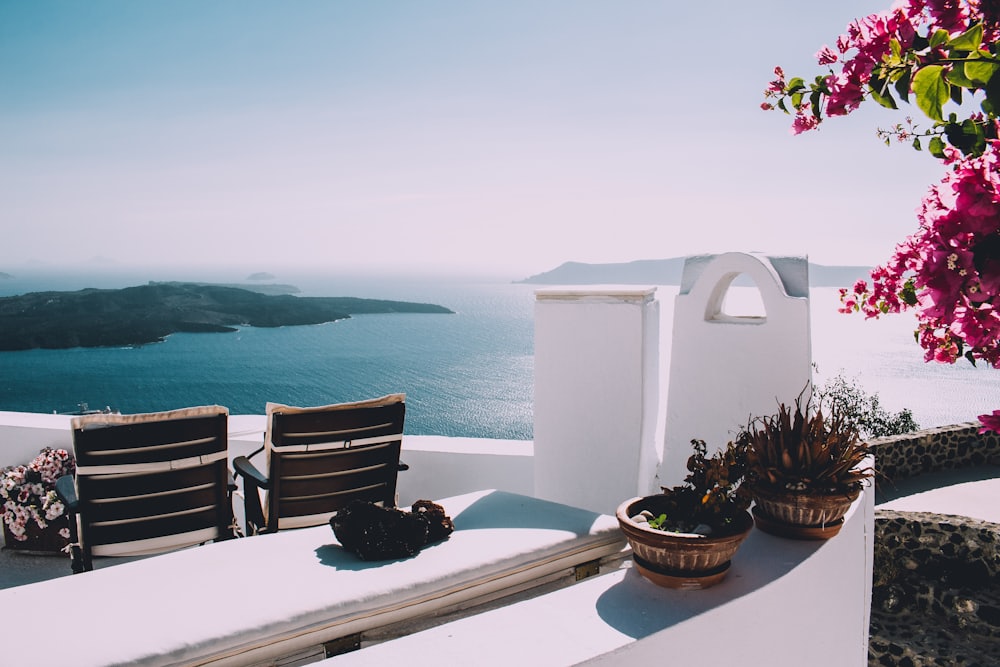 Santorini terrace overlooking the caldera